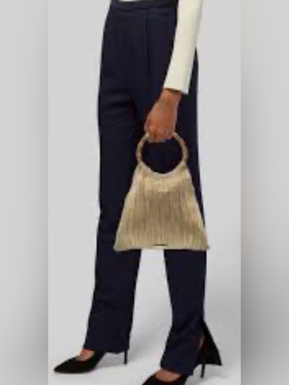 Loeffler Randall Mattie Bamboo Handle Pouch, (bags19)